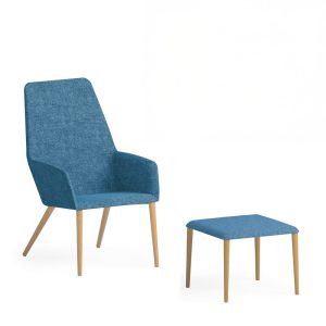 Sloop 70 pouf con gambe in legno