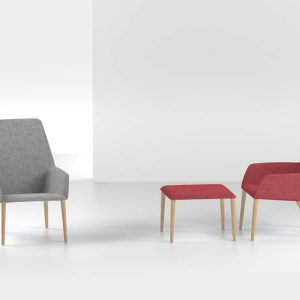 Sloop 70 pouf con gambe in legno